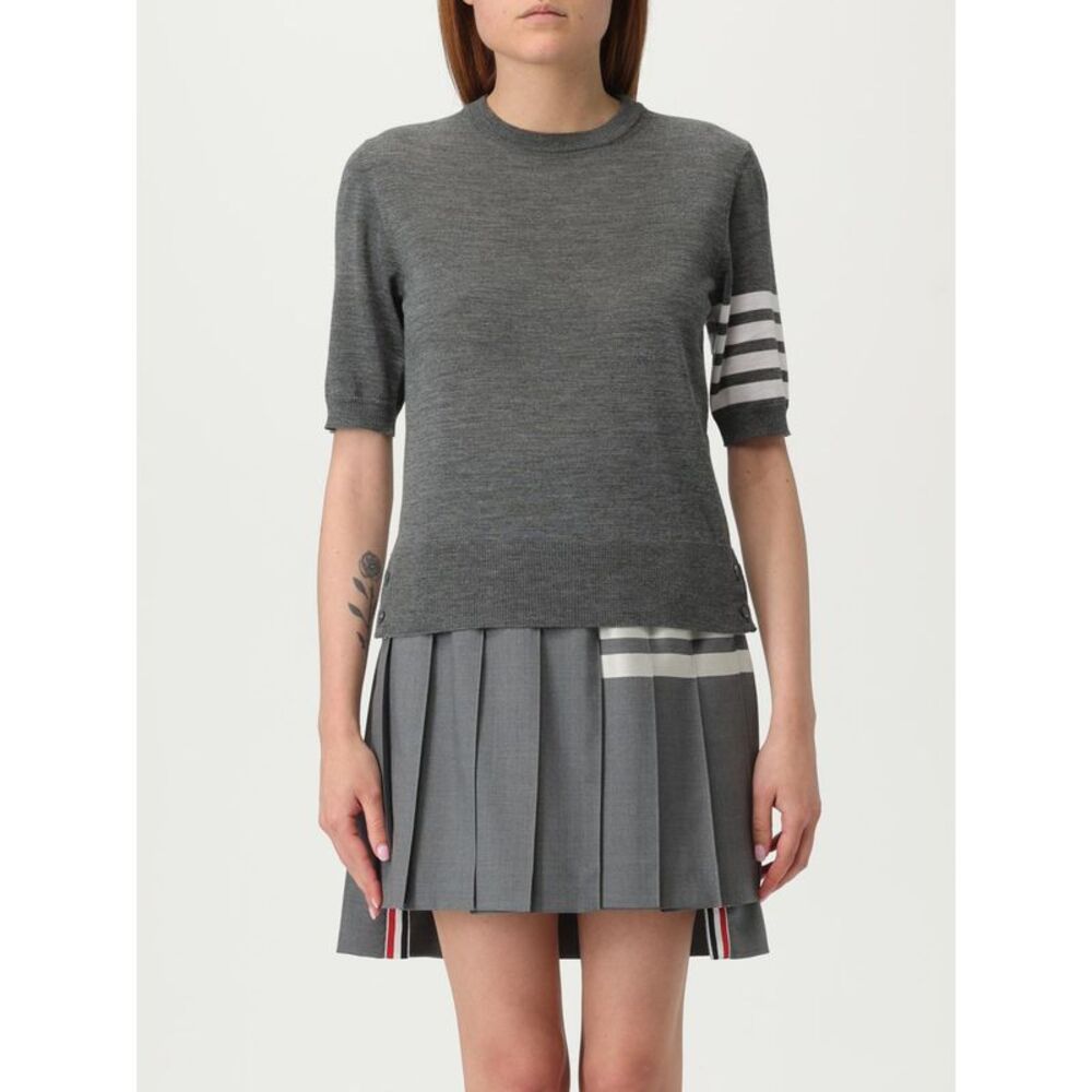 Thom Browne Women Wool Crewneck Sweater With 4-Bar Stripe Thom Browne